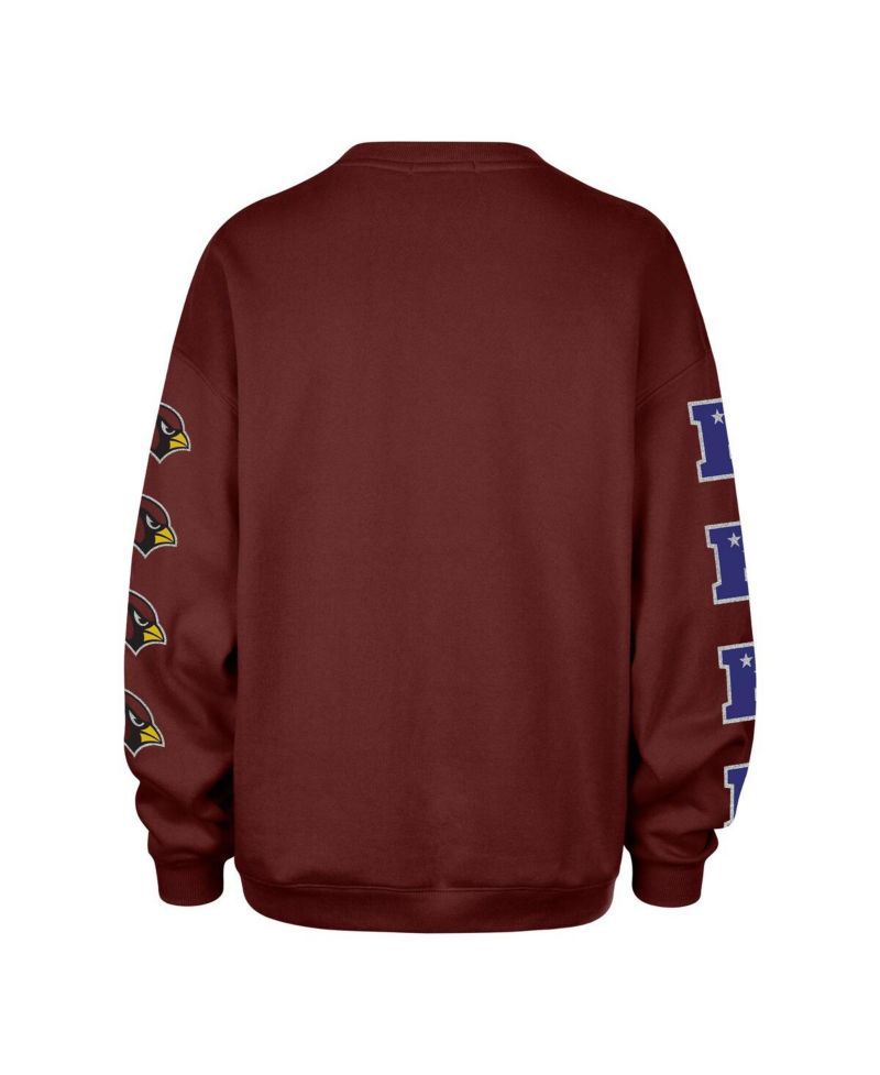 Women's Cardinal Arizona Cardinals Go Big Oversized Pullover Sweatshirt