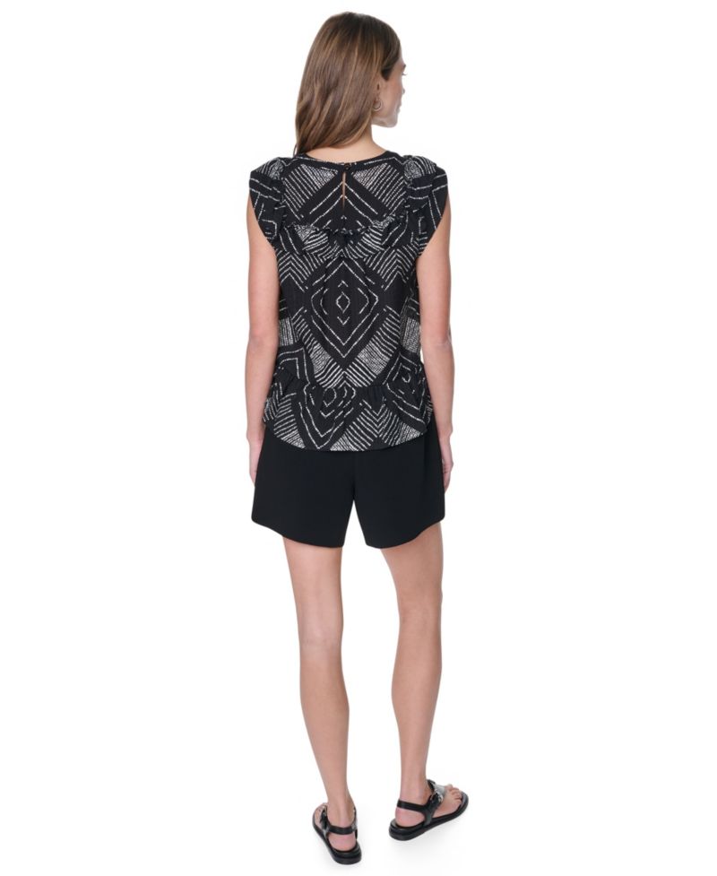 Women's Printed Crewneck Blouse