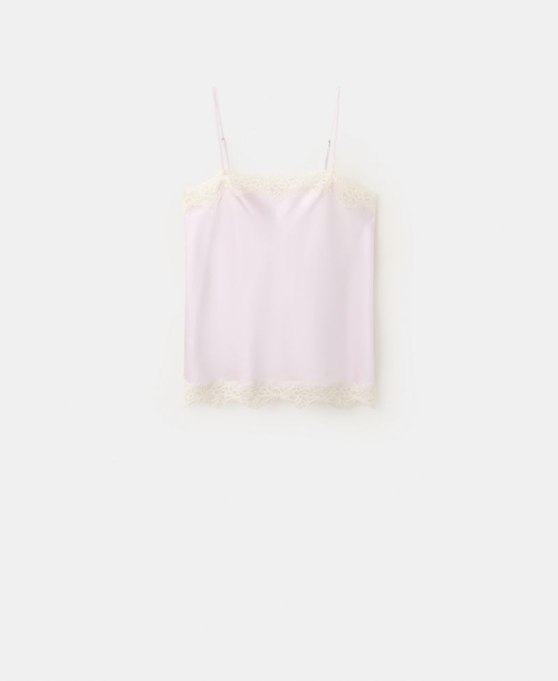 Women's Lace Detail Satin Top