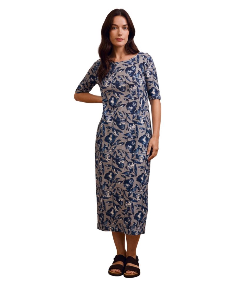 Women's Linen Cotton Blend Button Back Dress