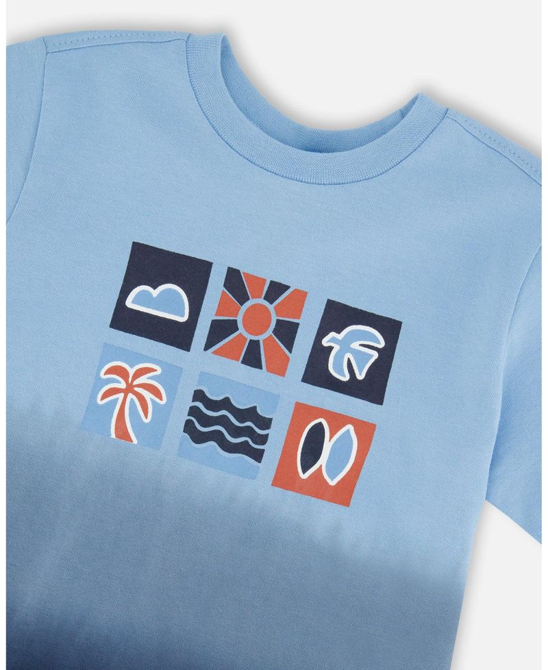 Toddler Boys Cotton Short Sleeve T-Shirt Gradient - Toddler|Child