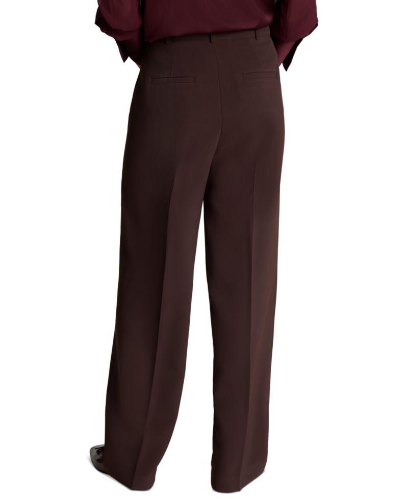 Women's Fly Front High Rise Slash Pocket Wide Leg