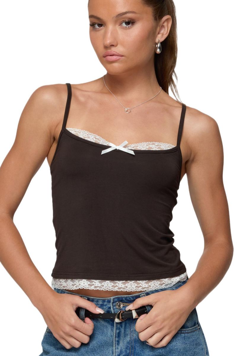 Women's Adriel Contrast Lacey Tank Top
