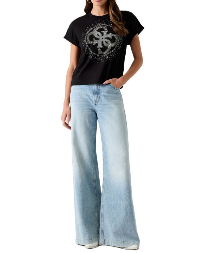 Women's 4G Degrade Hotfix Graphic Cotton T-Shirt