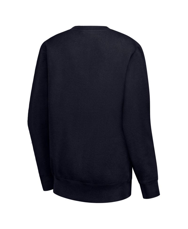 Women's Navy Nashville Predators Team Logo Tri-Blend Fleece Pullover Sweatshirt