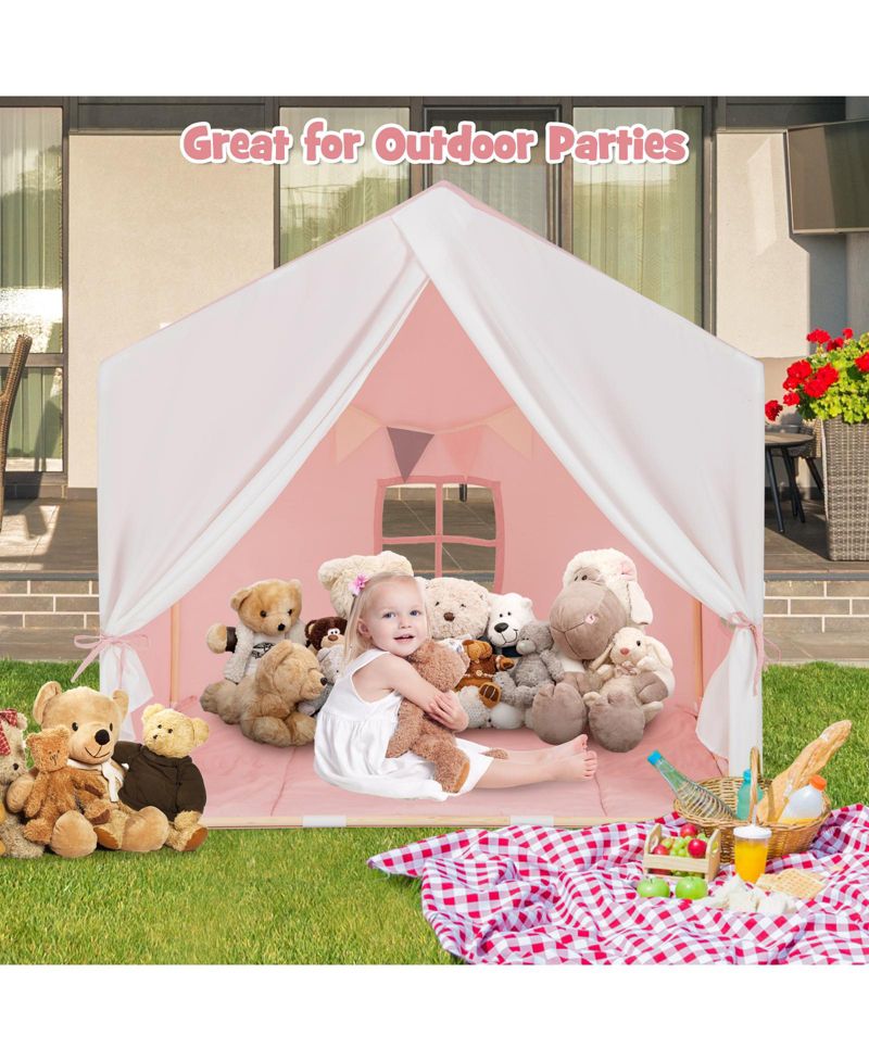 Indoor-Outdoor Play Tent with Washable Mat, 3-Piece Set