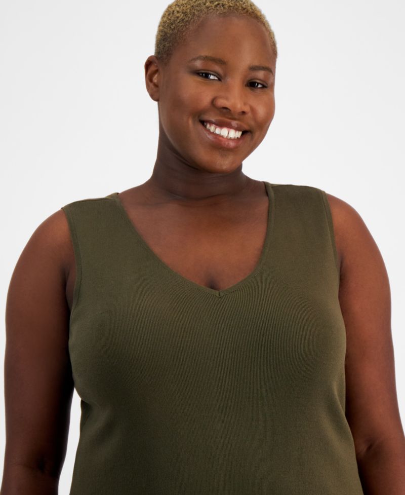 ASL Plus Size V-Neck Sleeveless Tank Top