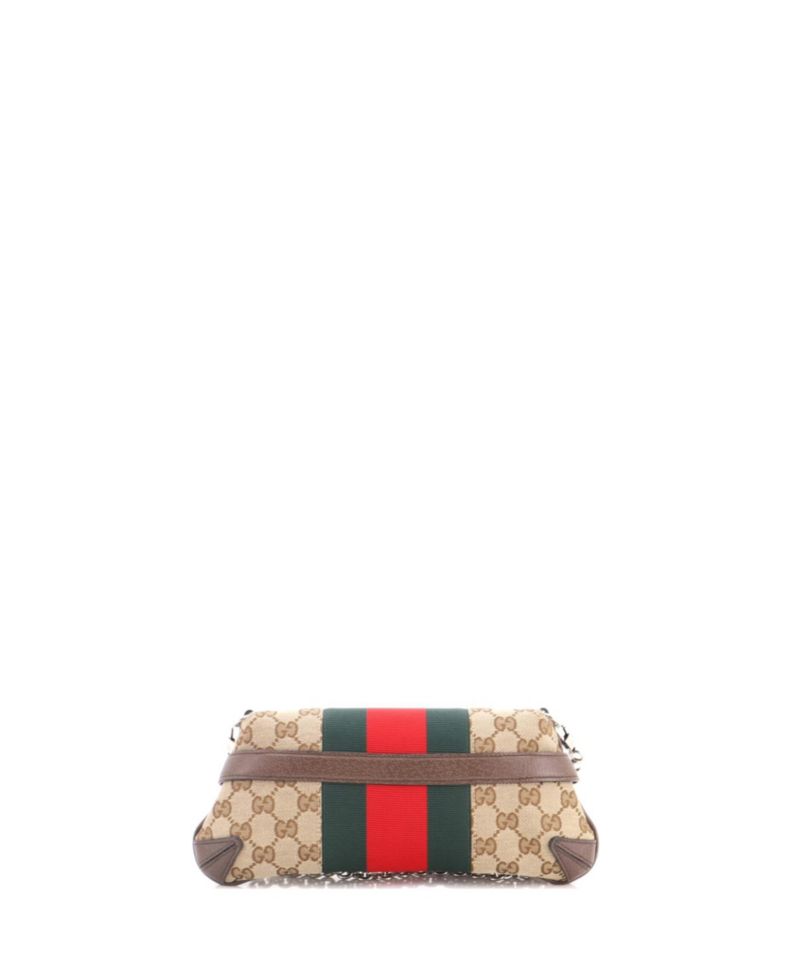 Small Horsebit NM Web Chain Clutch GG Canvas
