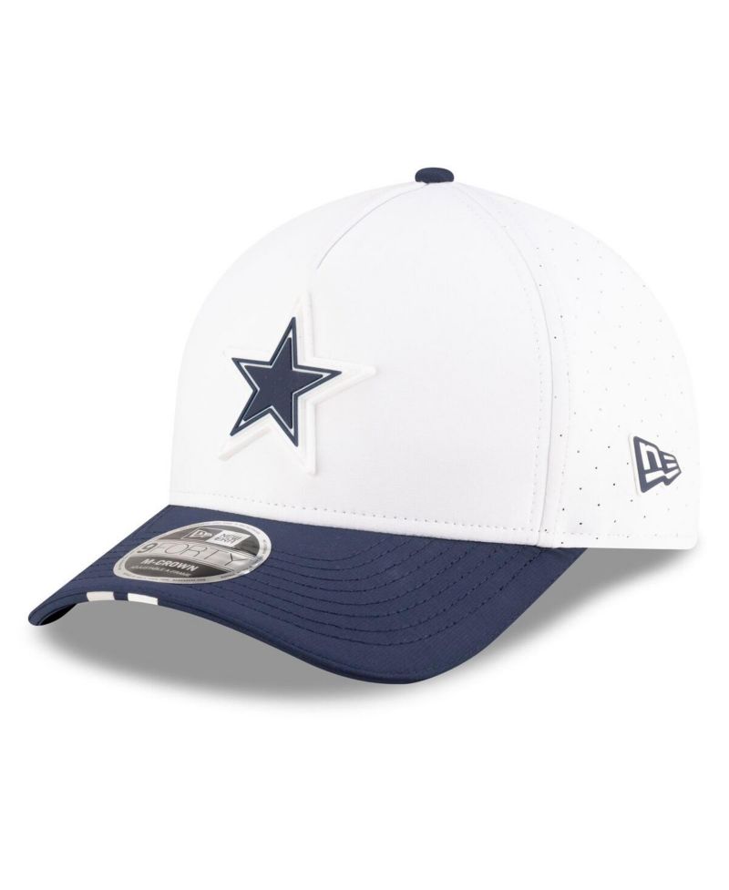 Men's White/Navy Dallas Cowboys 2025 NFL Training Camp A-Frame 9FORTY Adjustable Hat