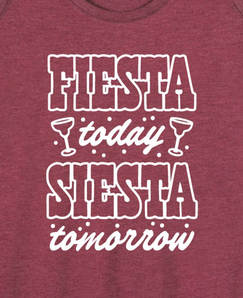 Plus Size Instant Message Fiesta Today Siesta Tomorrow Racerback Graphic Tank Top