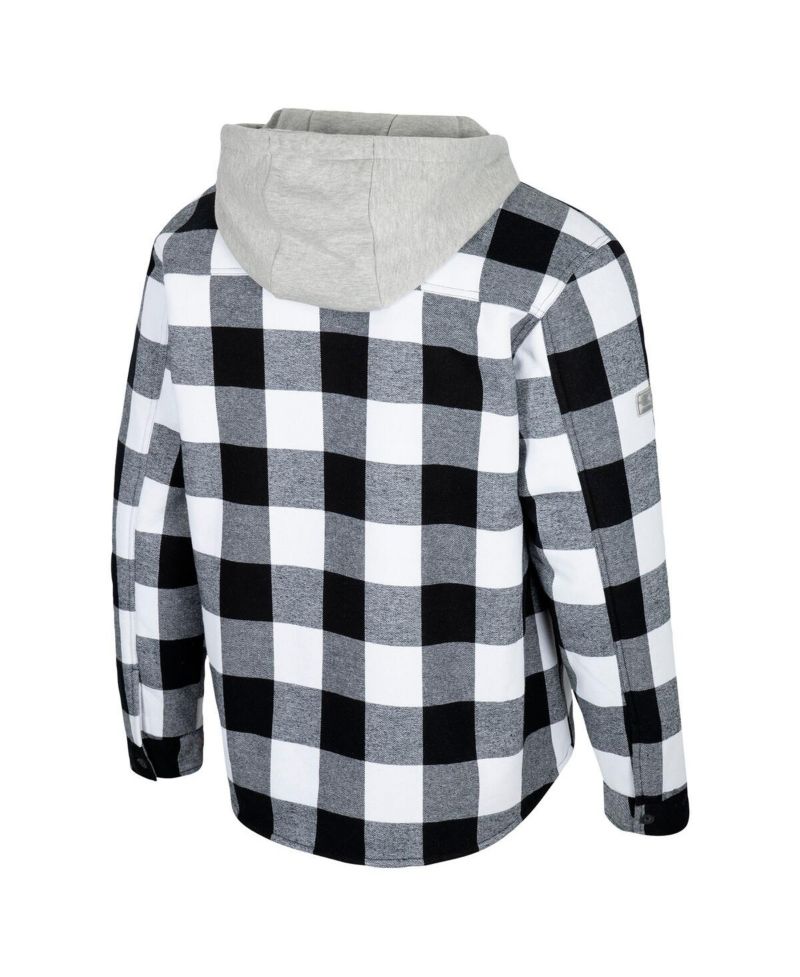 Men's Black/White Oklahoma State Cowboys Buffalo Plaid Full-Zip Jacket