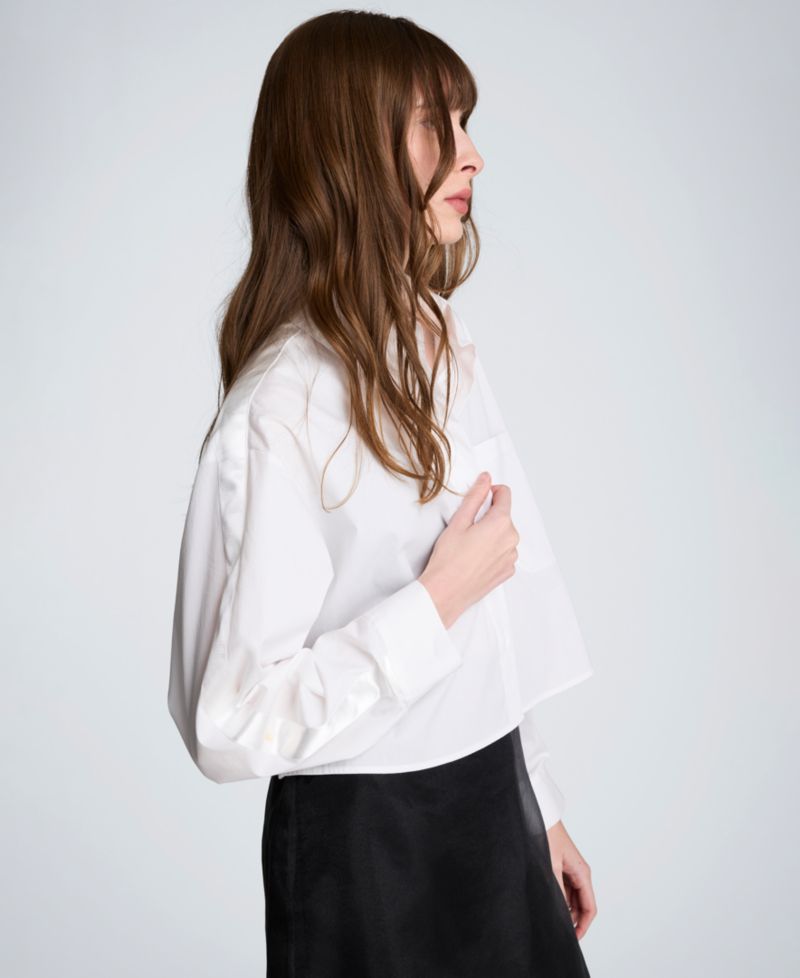 Women's Poplin Button-Front Top