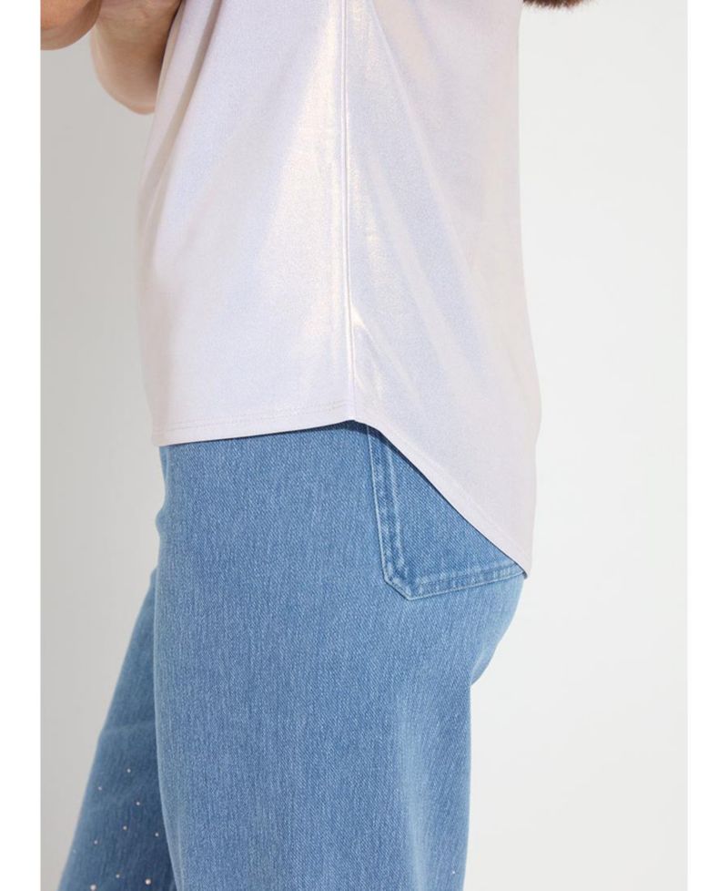 Women's Lyssentials Metallic Boat Neck T-Shirt