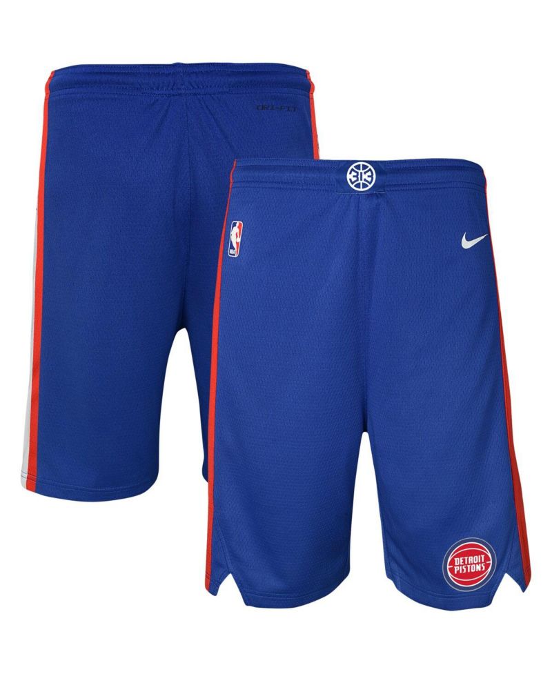 Big Boys Blue Detroit Pistons Icon Edition Mesh Performance Swingman Shorts