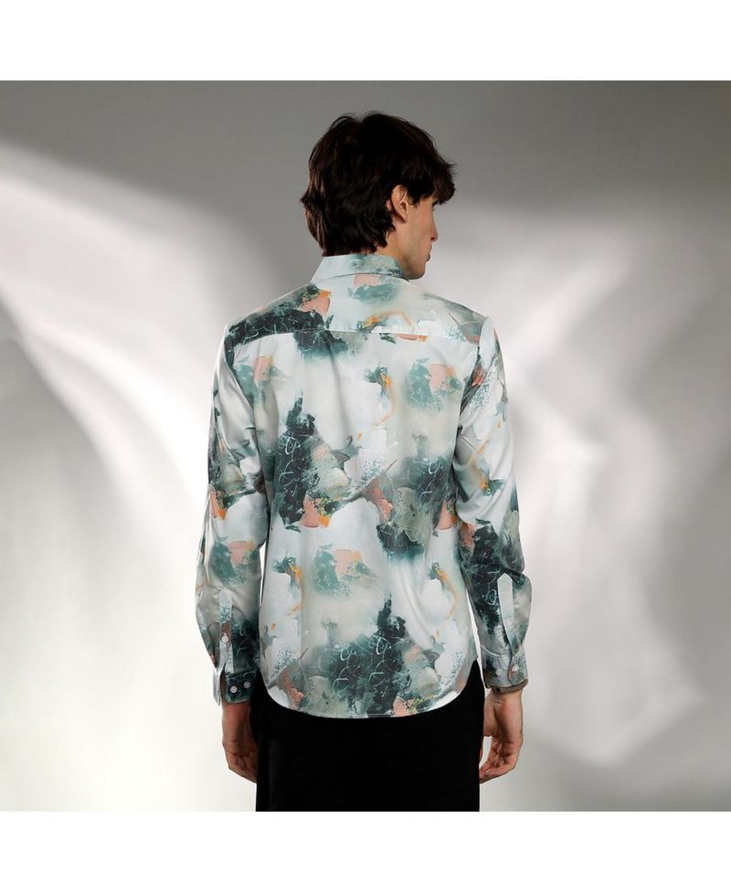 Men's Jungle Green Faded Bloom Shirt