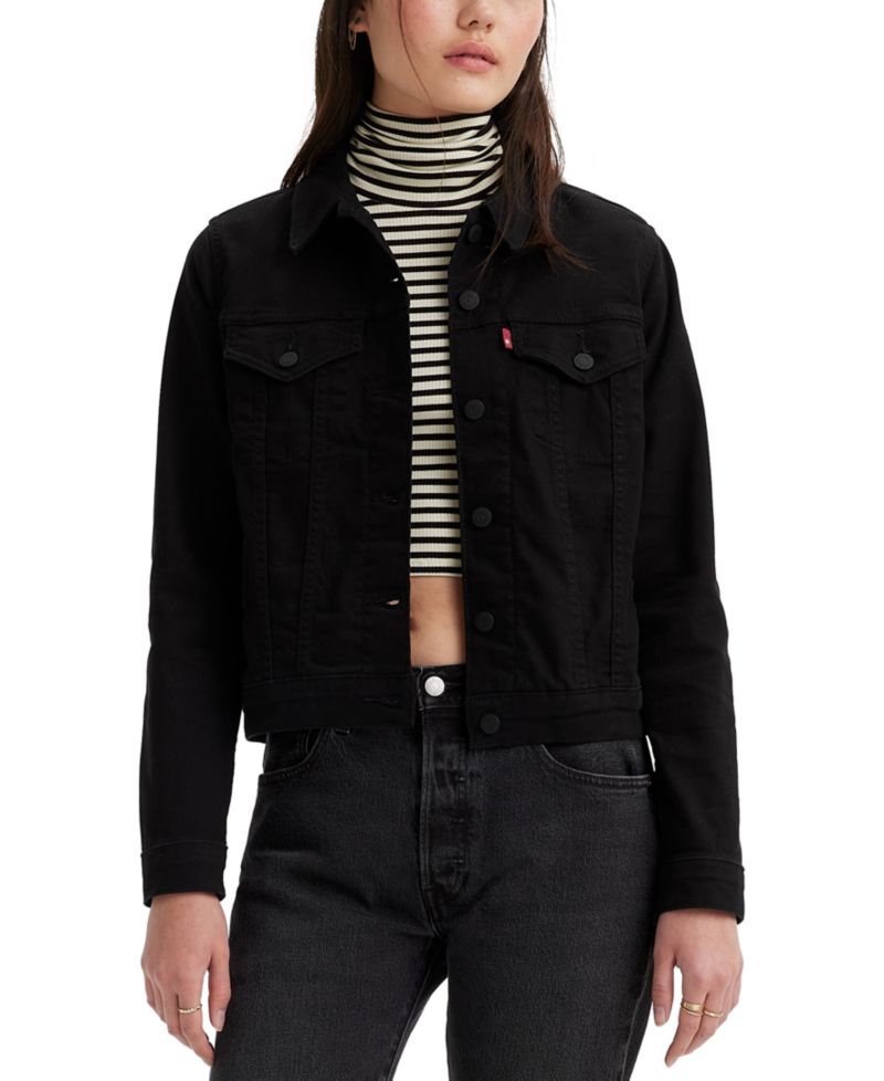 Plus Size Button-Down Original Denim Trucker Jacket