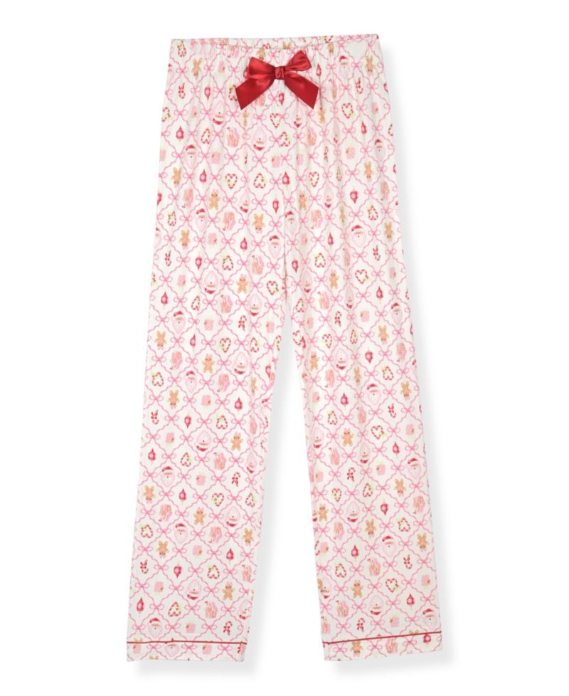 Girls' 5-16 Milky Print Long-Sleeve Button-Down Top, Pants and Scrunchie, 3-Piece Set