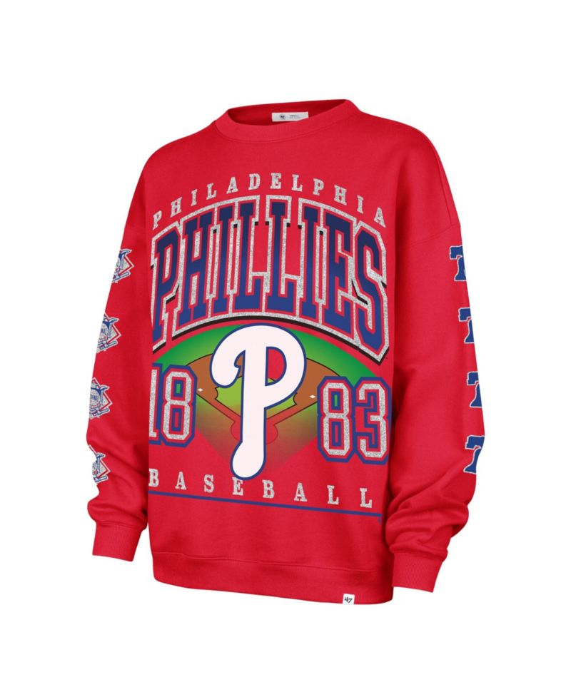 Women's Red Philadelphia Phillies Trendy Team Go Big Oversized Sweatshirt