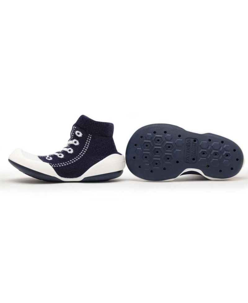 Infant Girl Boy First Walk Sock Shoes Sneakers - Navy