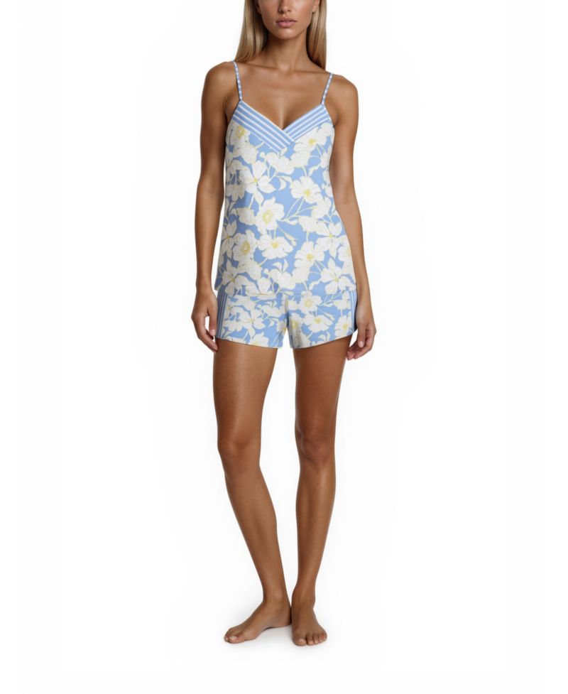 Women's Mix Match V-Neck Top and Pull-On Shorts, 4-Piece set