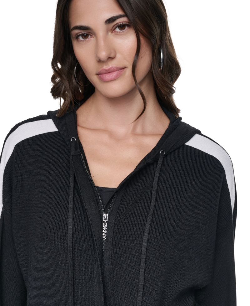 Women's Logo Stripe Full-Zip Hoodie Sweatshirt