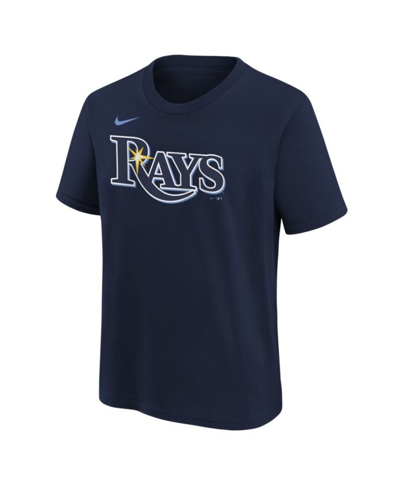 Big Boys and Girls Navy Tampa Bay Rays Wordmark T-Shirt