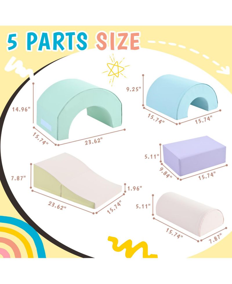 Baby Lollipop-Shaped Climbing Blocks, 5-Piece Set