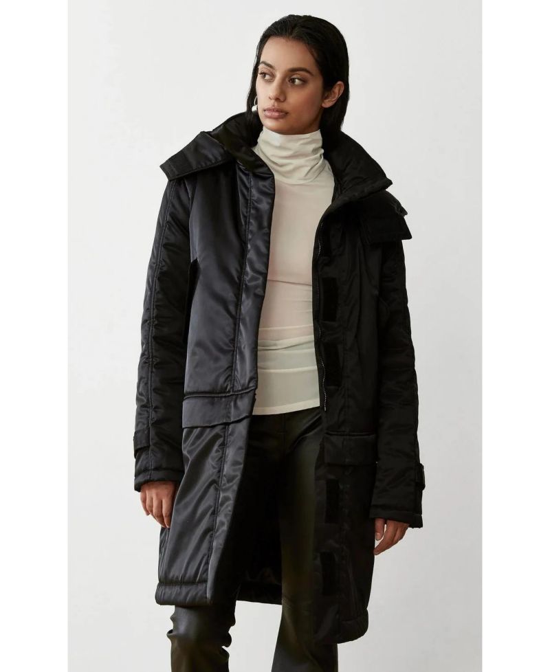 Women's Convertiable satin down coat