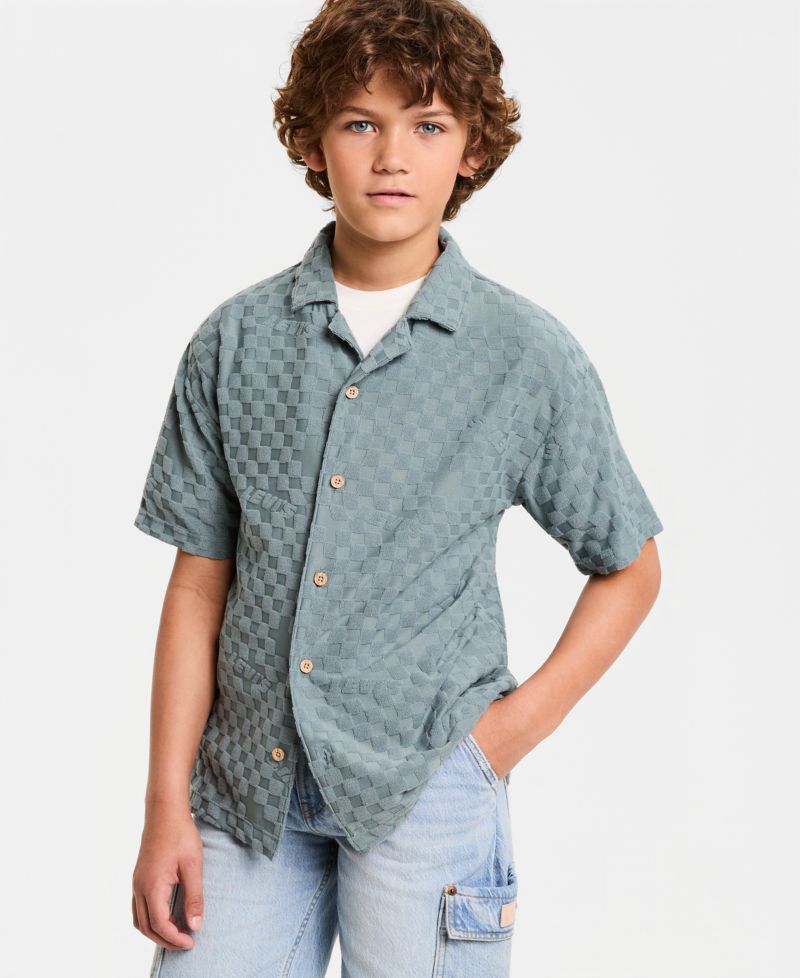 Boys' 8-20 Knit Camp Short-Sleeve Shirt