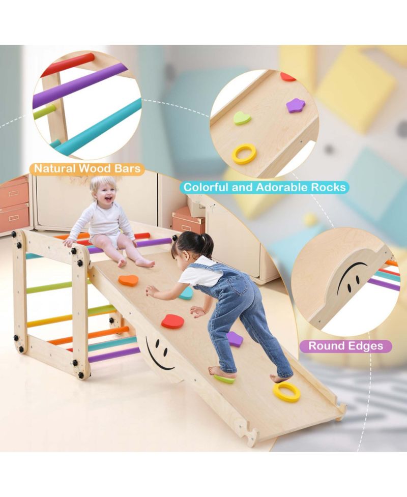 Montessori Wooden Reversible Ramp Climber and Ramp, 2-Piece Set