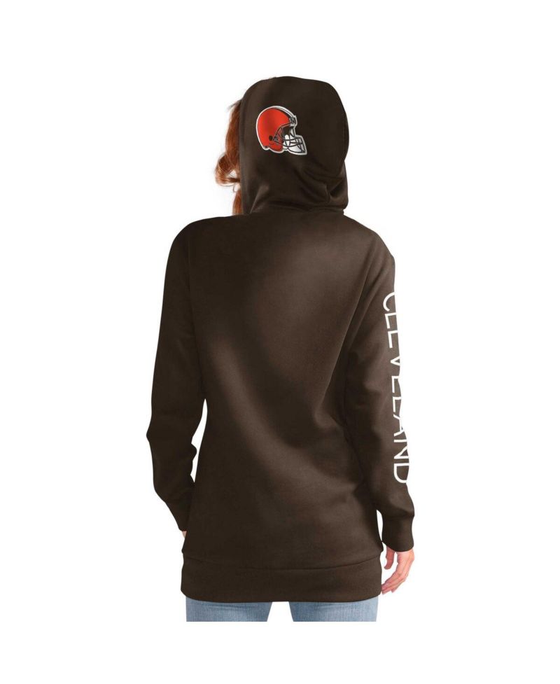 Women's Brown Cleveland Browns Extra Inning Pullover Hoodie