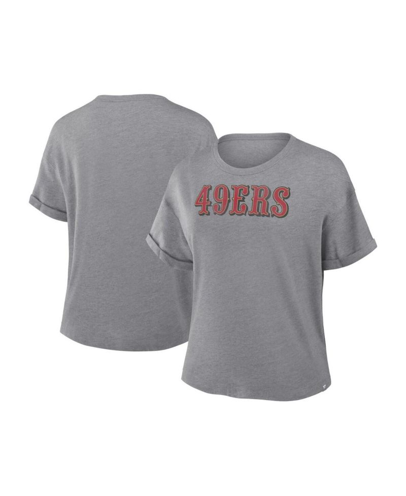 Women's Heather Gray San Francisco 49ers Tri-Blend T-Shirt