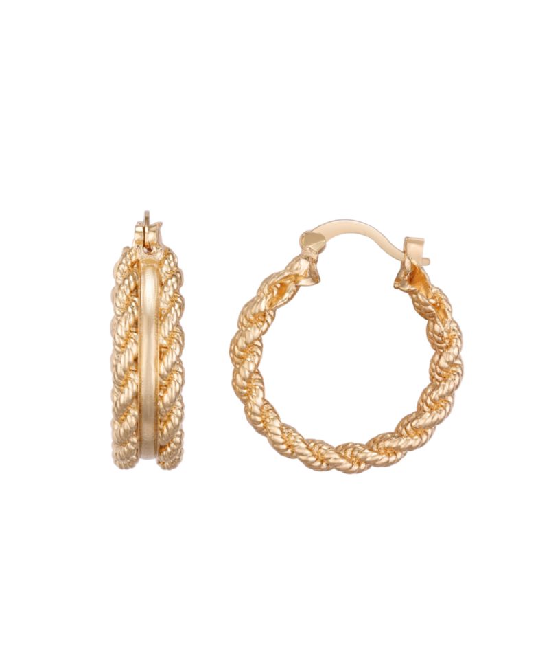Rope Edge Hoop Earrings