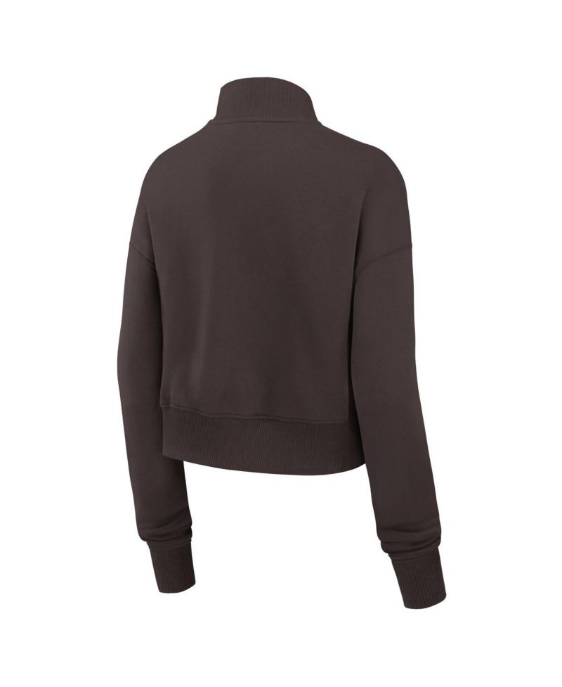Women's Brown Cleveland Browns Primetime Phoenix Half-Zip Sweatshirt
