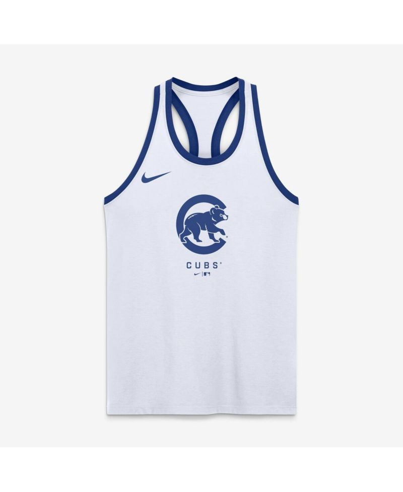 Women's White Chicago Cubs Tri-Blend Dri-FIT Racerback Tank Top