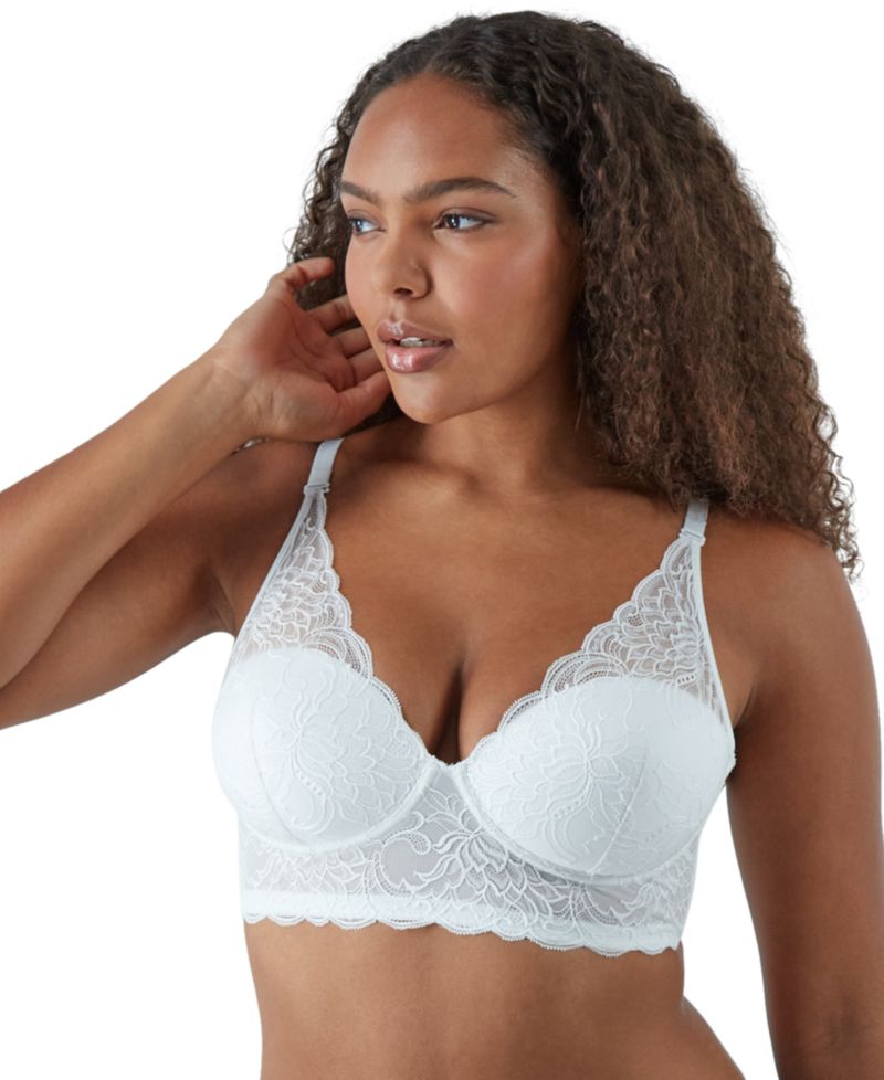 Women's Pure Comfort Lace & Mesh Longline Wireless Bralette DM1188