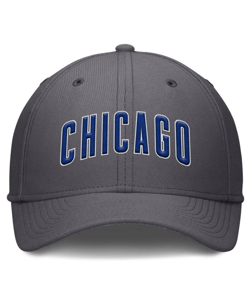 Men's Gray Chicago Cubs Swoosh Performance Flex Hat