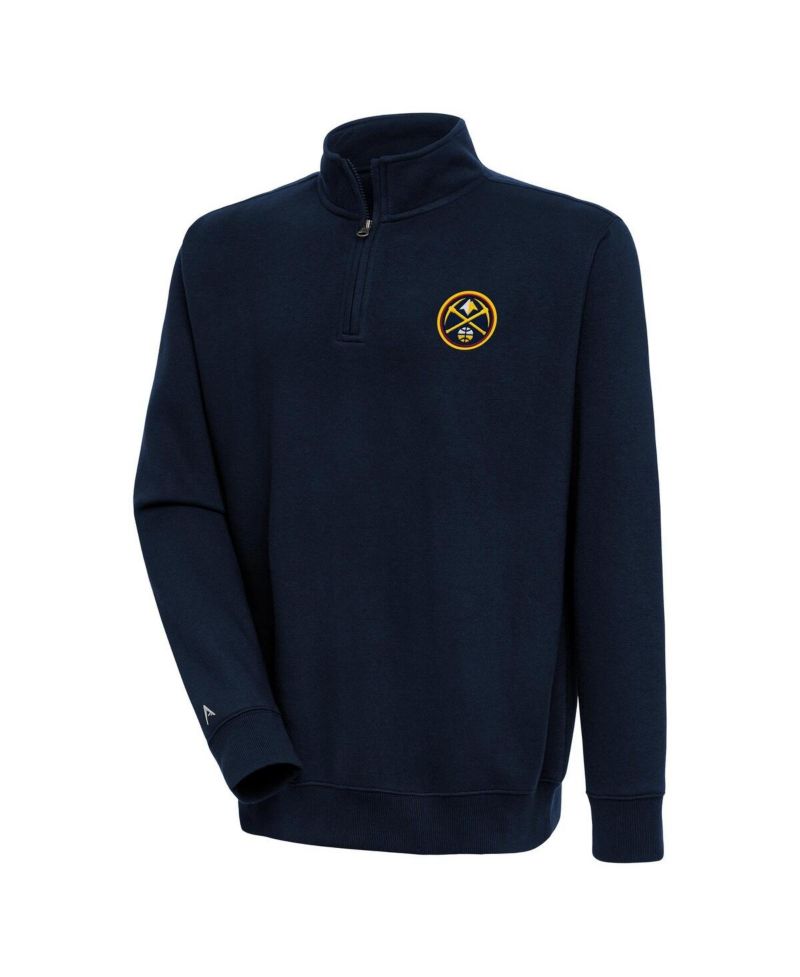 Men's Navy Denver Nuggets Victory Quarter-Zip Pullover