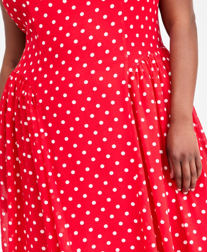 Plus Size Drop-Waist Midi Dress