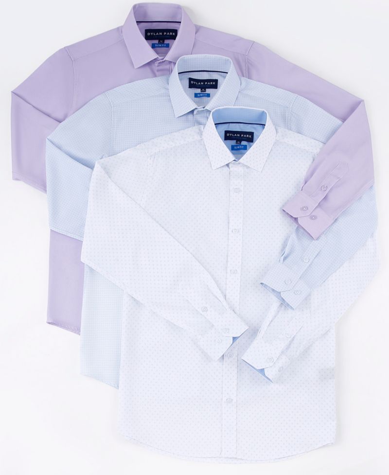 Men's Four Way Stretch Plaid Print Button Down Dress Shirt