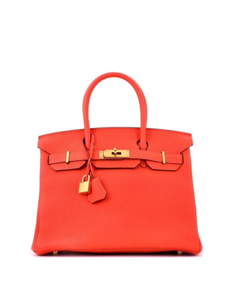 Birkin 30 Handbag Orange Togo with Gold Hardware