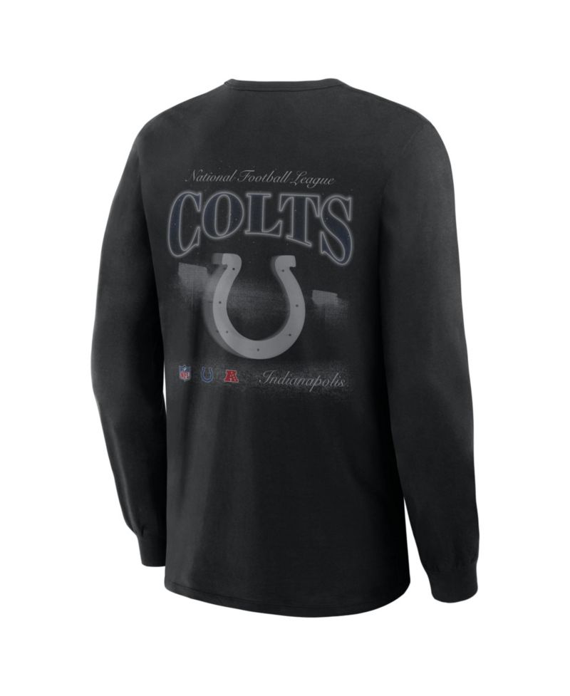 Men's Black Indianapolis Colts Midnight Falls Long Sleeve T-Shirt