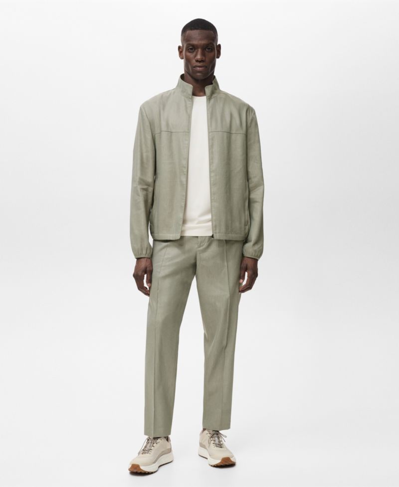 Men's Zipper Linen Jacket