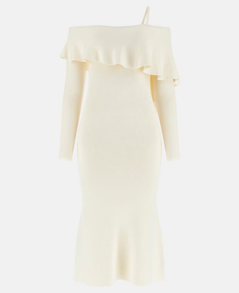 Women's Long-Sleeve Off-The-Shoulder Ambrosia Rib Dress