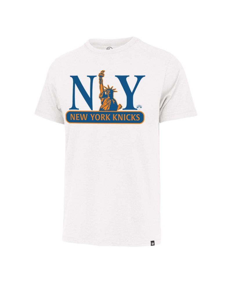 Men's '47 White New York Knicks Statue Of Liberty Franklin T-Shirt