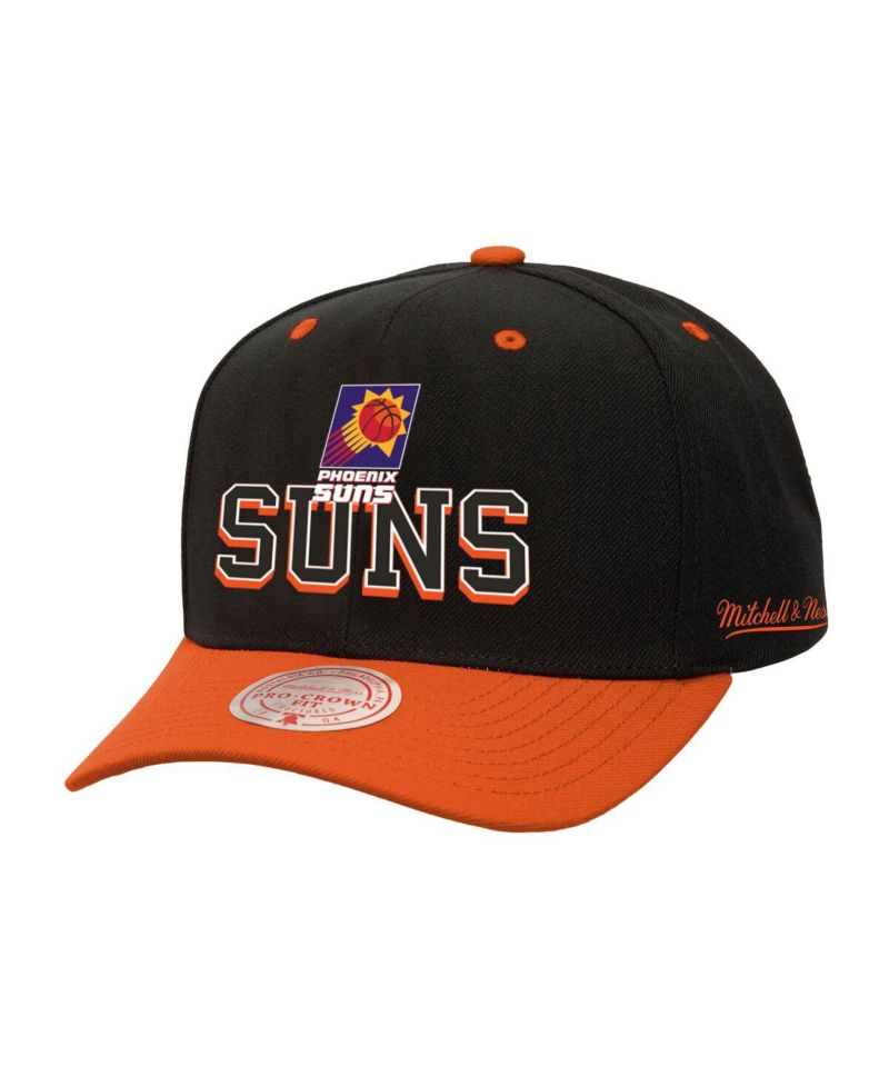 Men's Black/Orange Phoenix Suns Backside Script Two-Tone Pro Crown Adjustable Hat