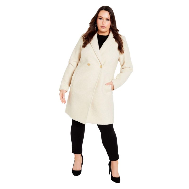 Women's Plus Size Estelle Double Button Collared Coat