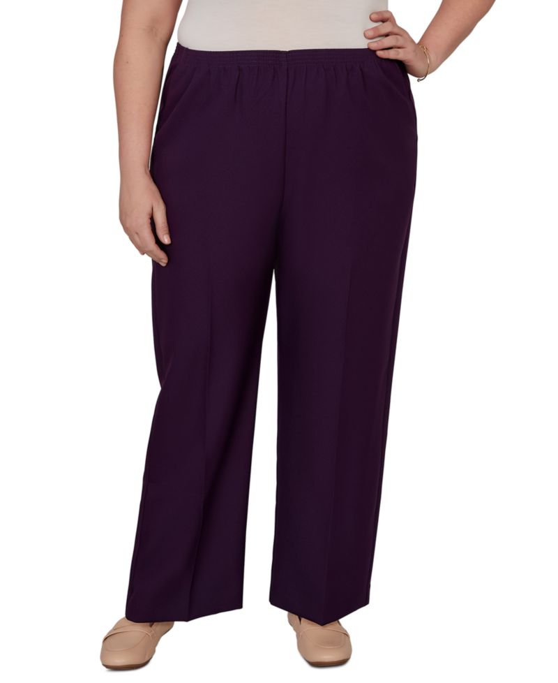 Plus Size Colored Pull-On Pants