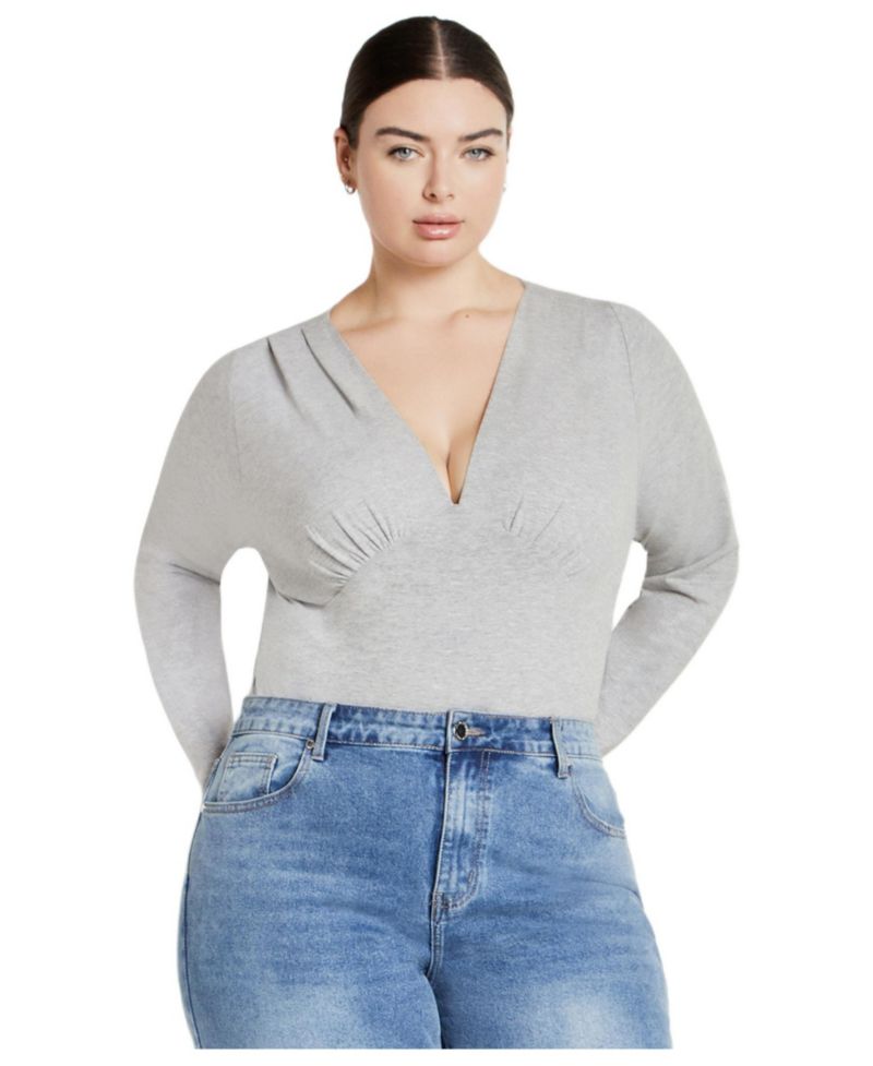 Plus Size Amelila Pleat Bodysuit