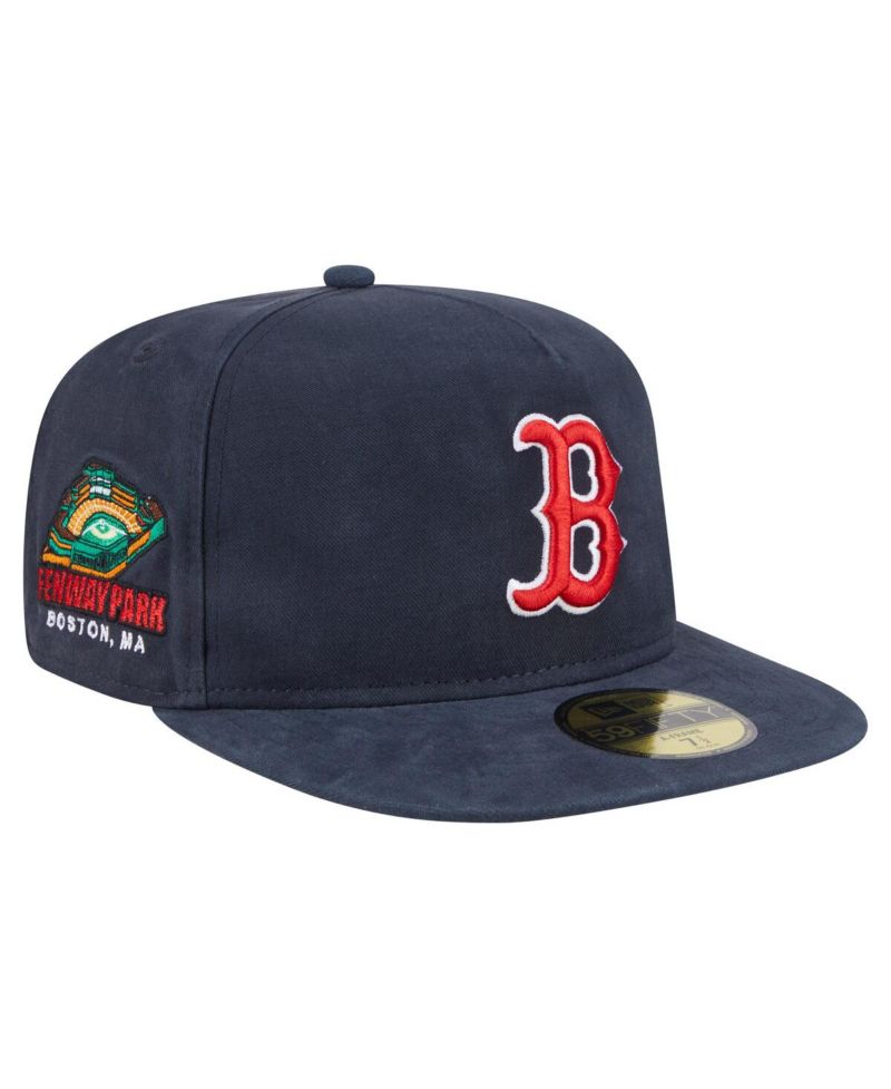 Men's Navy Boston Red Sox Championship Side Flag A-Frame 59FIFTY Fitted Hat